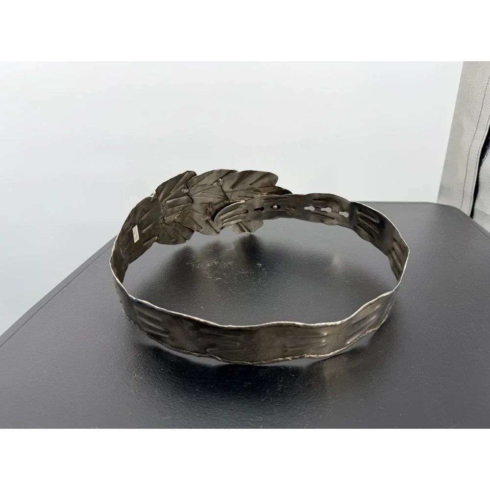 Vintage Solid Brass Leaf Statement Belt Adjustable Made in India